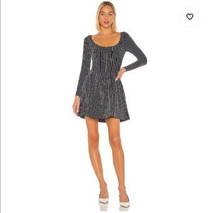 LPA Blaer Dress in Navy & White